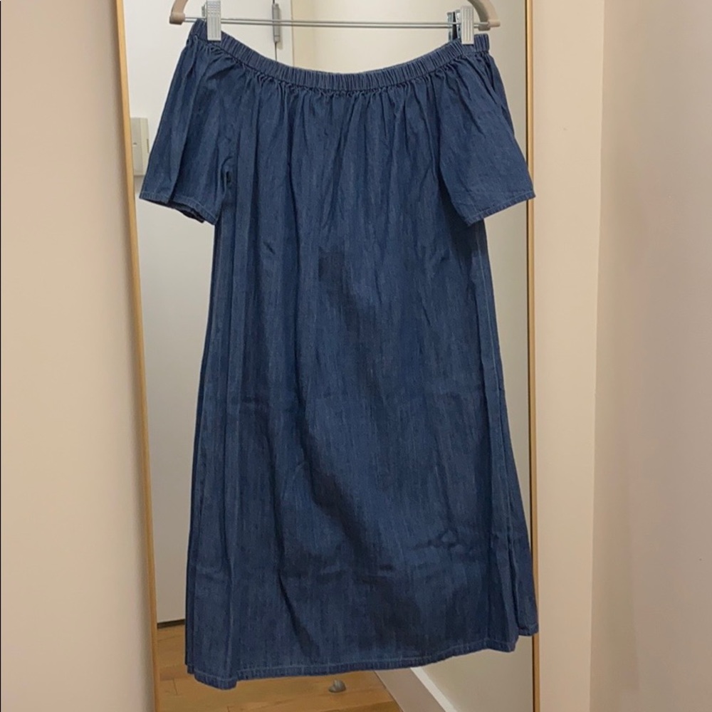 Denim off the shoulder dress, Sz S